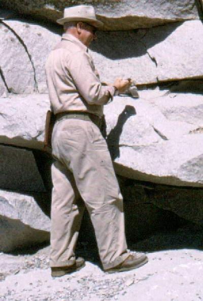 Sam Goldich on outcrop near Rice Lake, Ontario